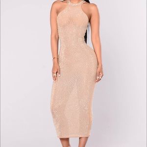 Rhinestone nude dress